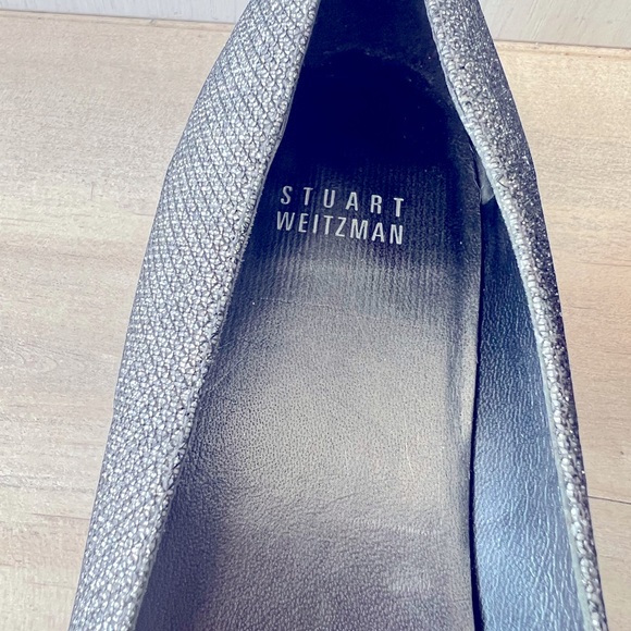 STUART WEITZMAN - fabric grey silver pointy flat ballet shoes  size 9.5 - Picture 5 of 15